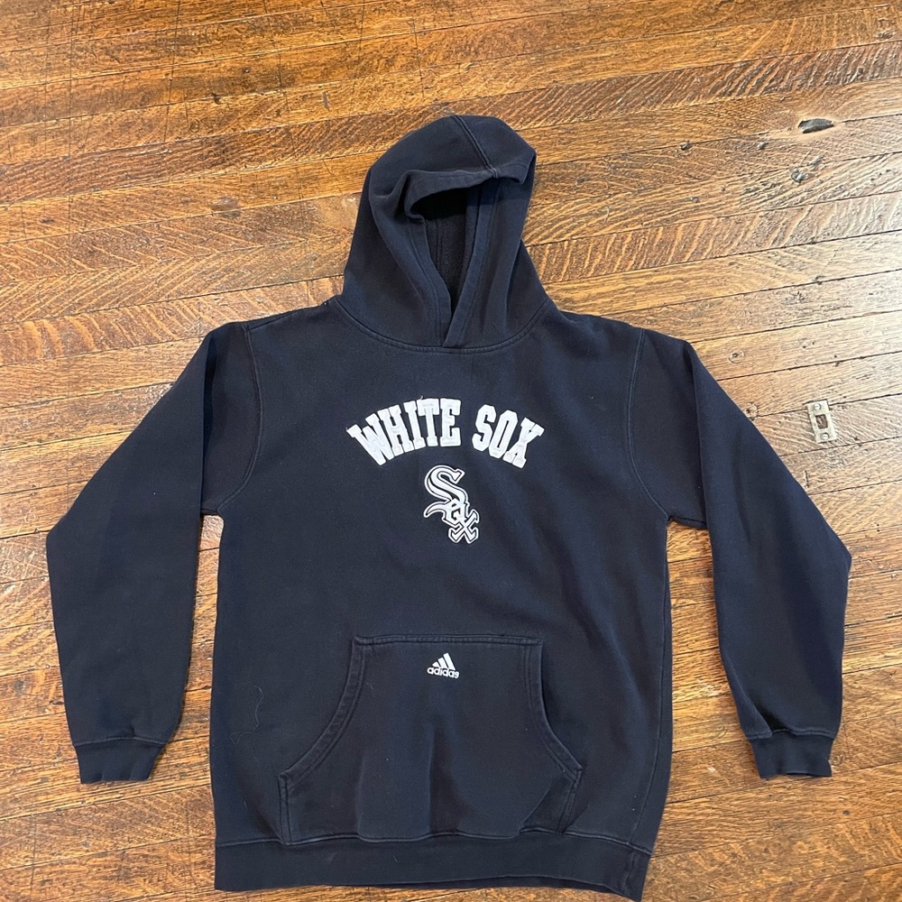 Adidas Black White Sox Pullover Hoodie Embroidered